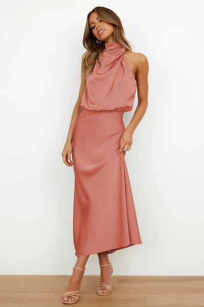 LUISA | HALTER-NECK DRESS