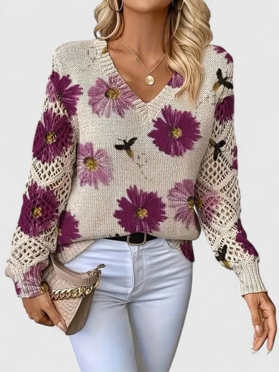 AURÉLIE | ELEGANT SWEATER WITH FLORAL DESIGN