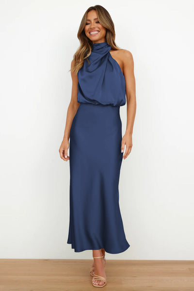 LUISA | HALTER-NECK DRESS