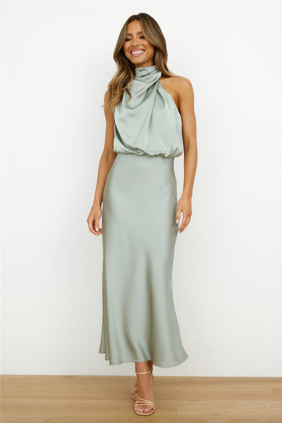 LUISA | HALTER-NECK DRESS