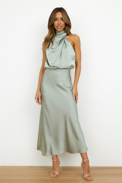 LUISA | HALTER-NECK DRESS