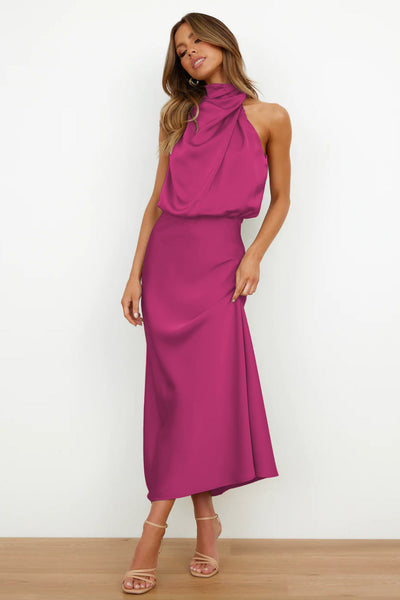 LUISA | HALTER-NECK DRESS