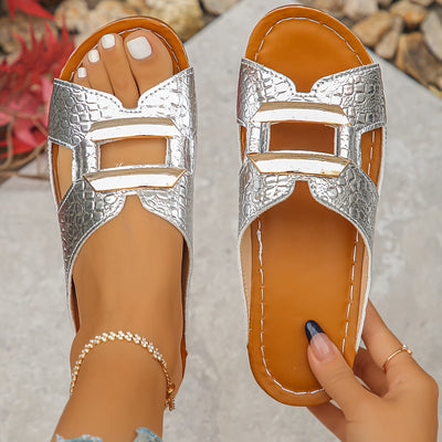 CAPRI | BUCKLE SLIDE SANDALS