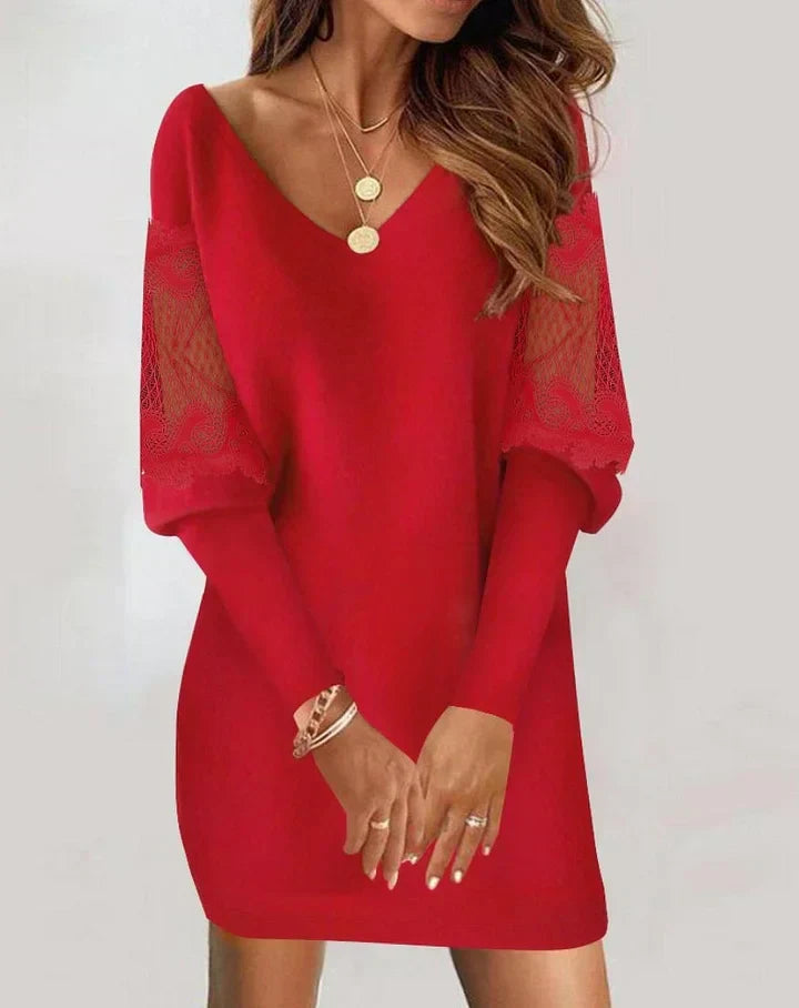 ELISA | LONG-SLEEVE PATCHWORK DRESS