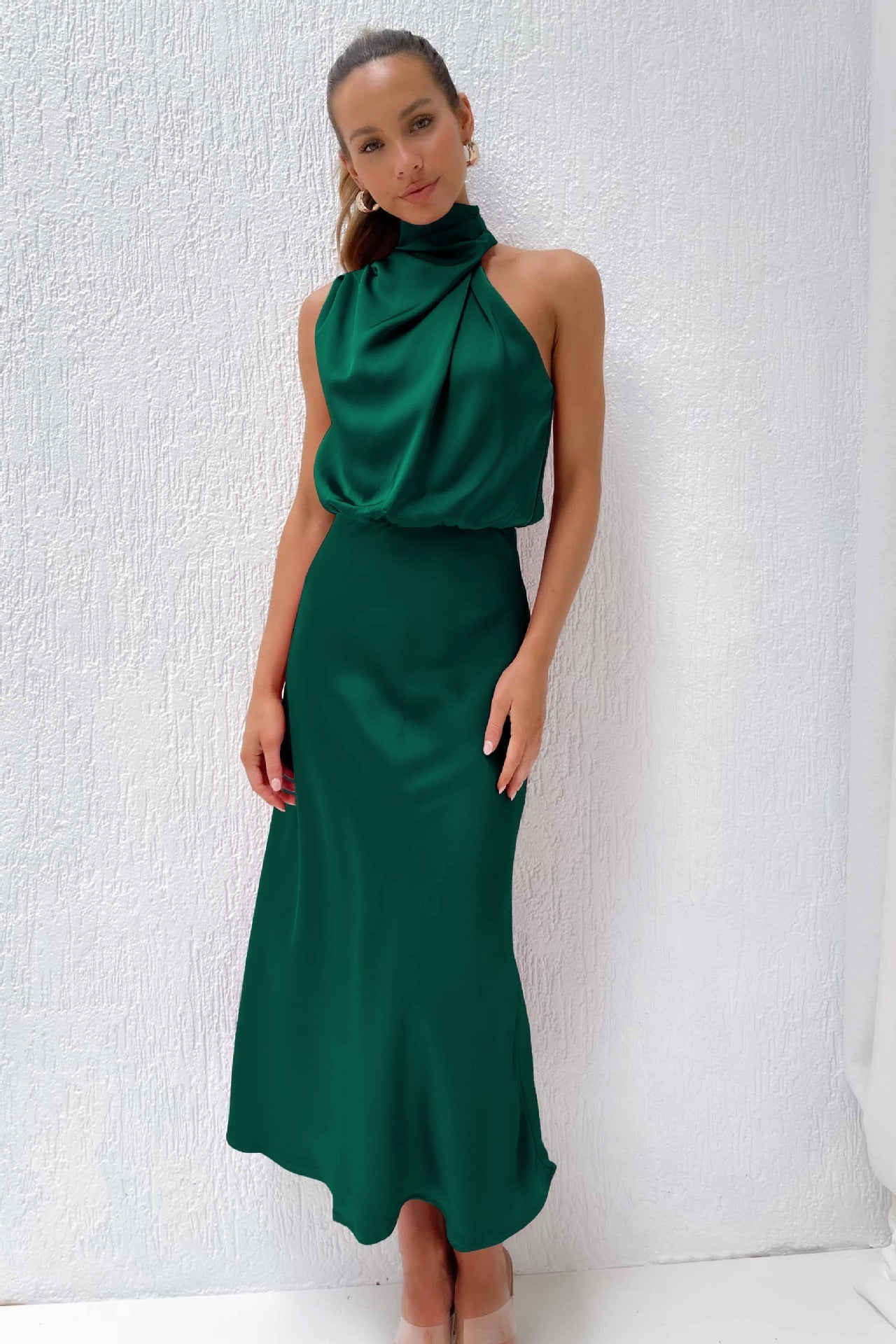 LUISA | HALTER-NECK DRESS