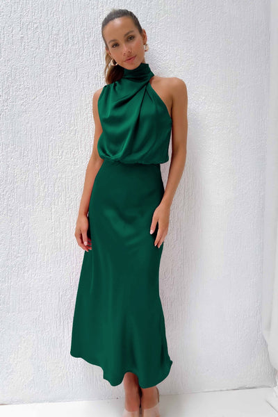 LUISA | HALTER-NECK DRESS