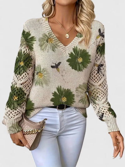 AURÉLIE | ELEGANT SWEATER WITH FLORAL DESIGN