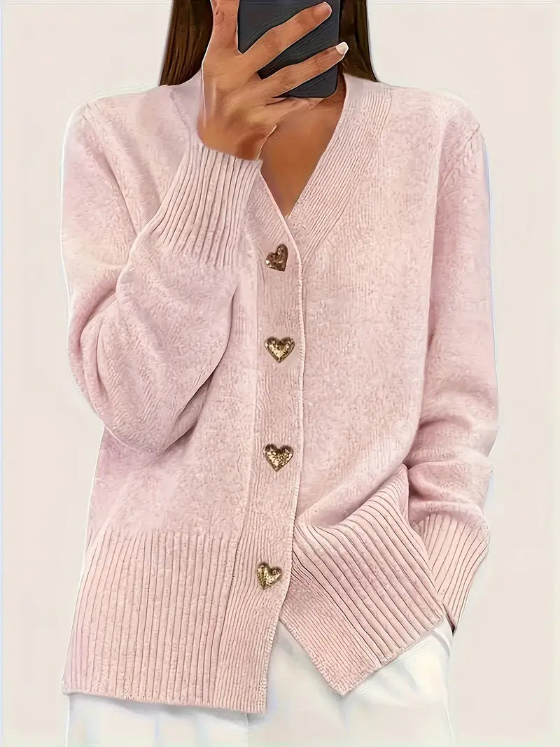 ADELE | HEART BUTTON CARDIGAN