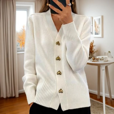 ADELE | HEART BUTTON CARDIGAN