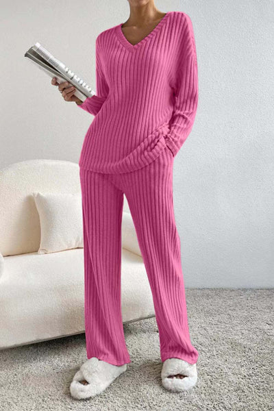 RENEE | ELEGANT RIBBED KNIT LOUNGE SET