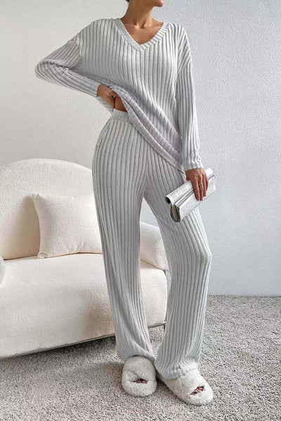 RENEE | ELEGANT RIBBED KNIT LOUNGE SET