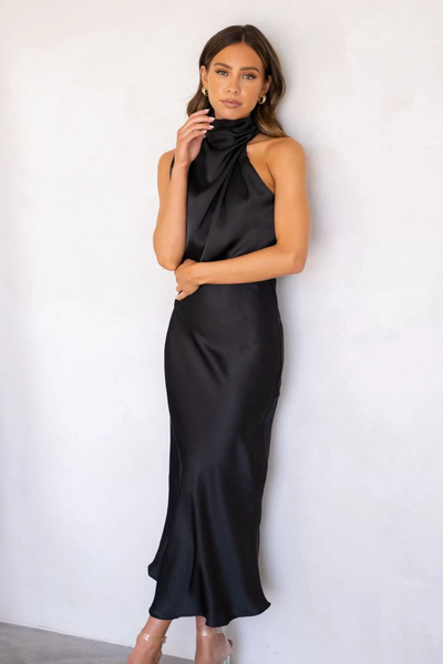 LUISA | HALTER-NECK DRESS