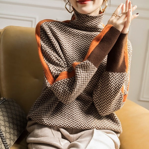 MALOU | STRIPED TURTLENECK SWEATER