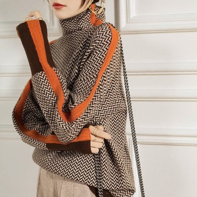 MALOU | STRIPED TURTLENECK SWEATER