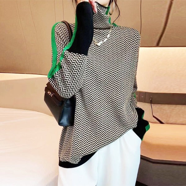 MALOU | STRIPED TURTLENECK SWEATER