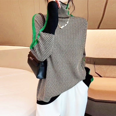 MALOU | STRIPED TURTLENECK SWEATER