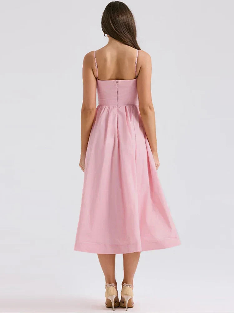 AVEN | ELEGANT STRAPPY DRESS WITH CREW NECKLINE