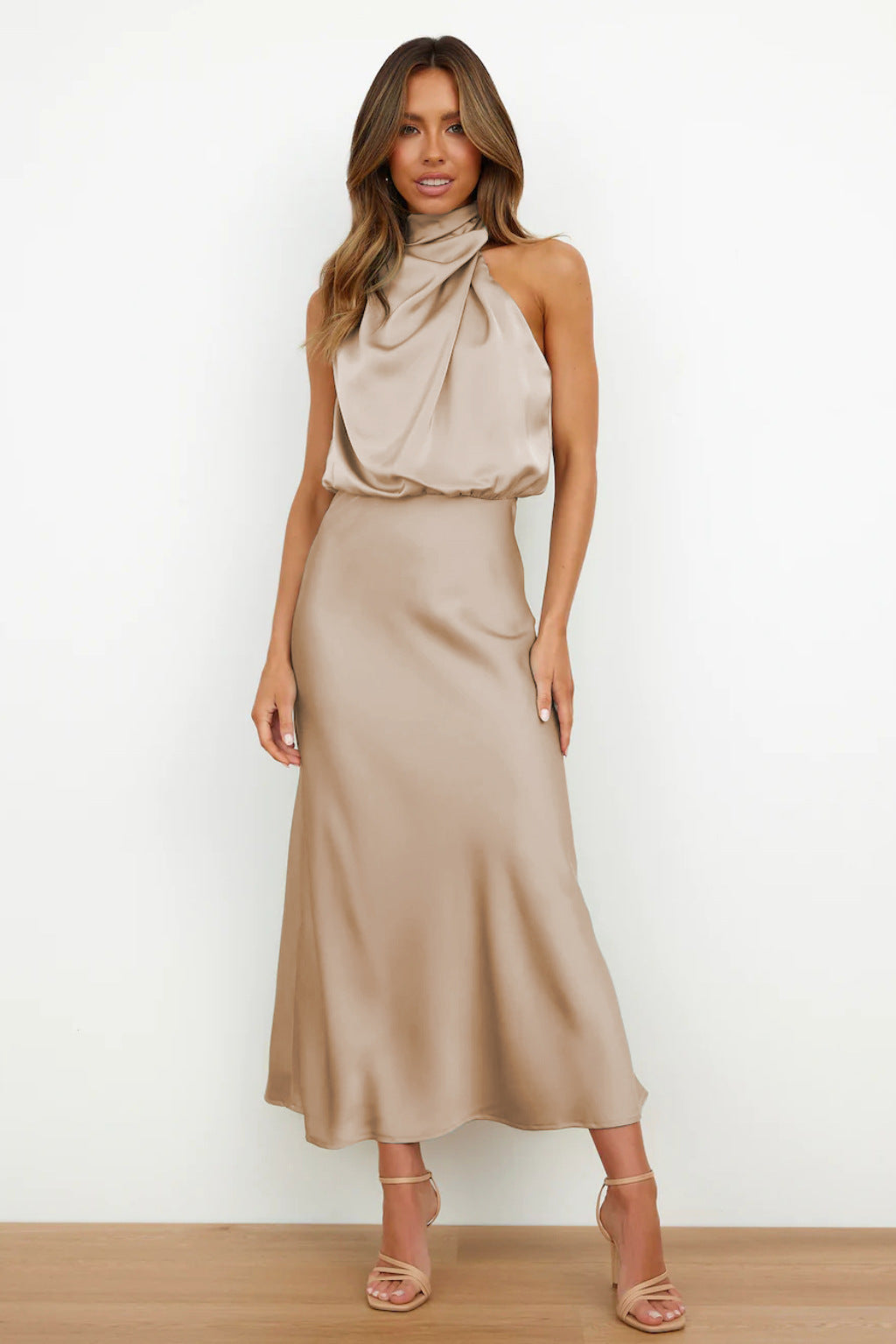 LUISA | HALTER-NECK DRESS