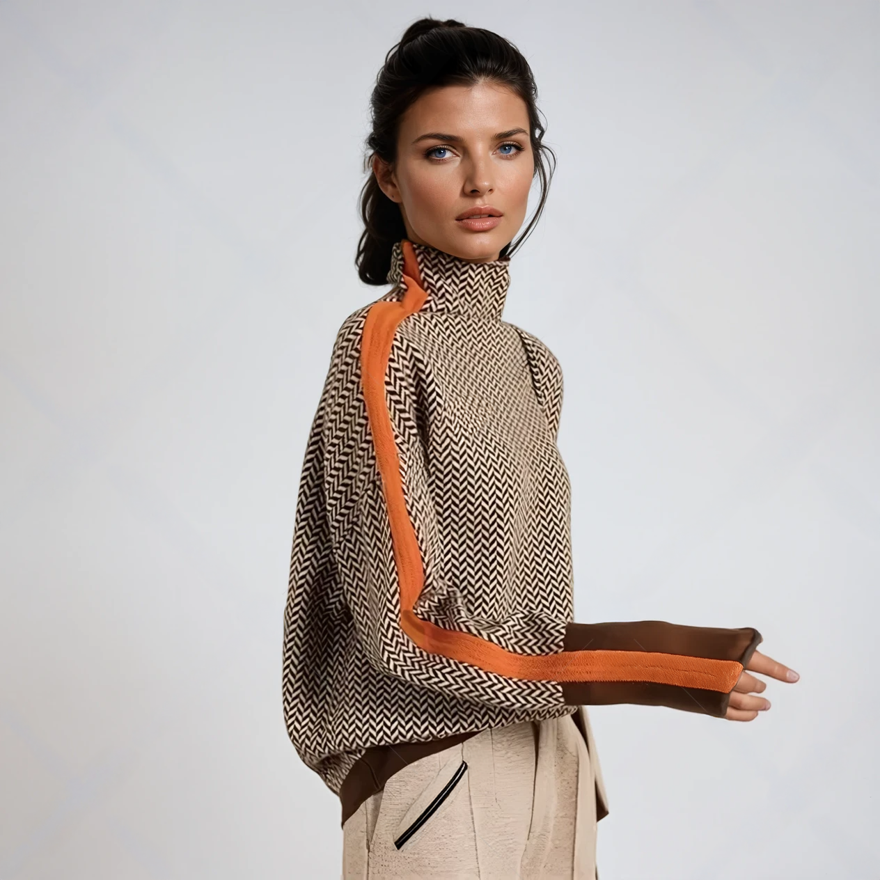 MALOU | STRIPED TURTLENECK SWEATER