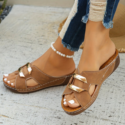 CAPRI | BUCKLE SLIDE SANDALS