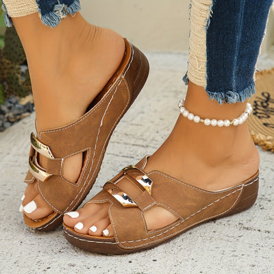 CAPRI | BUCKLE SLIDE SANDALS