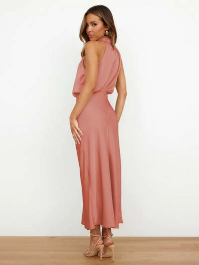 LUISA | HALTER-NECK DRESS