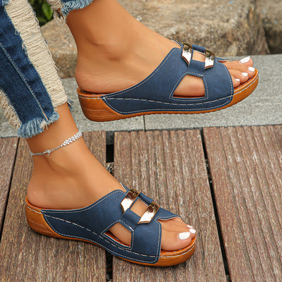 CAPRI | BUCKLE SLIDE SANDALS