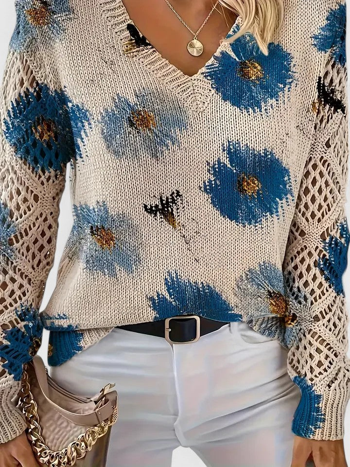 AURÉLIE | ELEGANT SWEATER WITH FLORAL DESIGN
