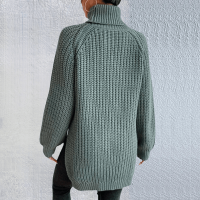 INÈS LAVINGE | STYLISH GREEN TURTLENECK SWEATER