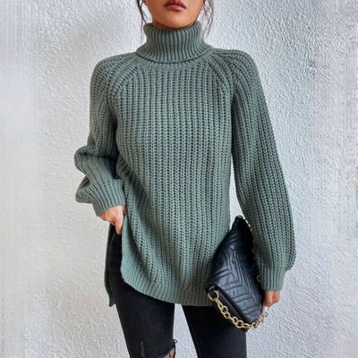 INÈS LAVINGE | STYLISH GREEN TURTLENECK SWEATER