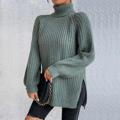 INÈS LAVINGE | STYLISH GREEN TURTLENECK SWEATER
