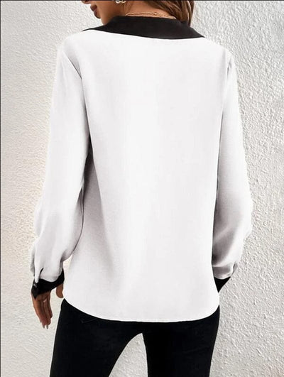 SHELLA | LONG-SLEEVE BLOUSE WITH V-NECK