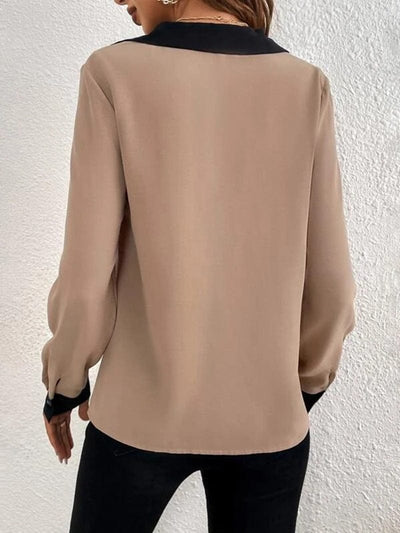 SHELLA | LONG-SLEEVE BLOUSE WITH V-NECK