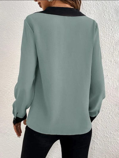 SHELLA | LONG-SLEEVE BLOUSE WITH V-NECK