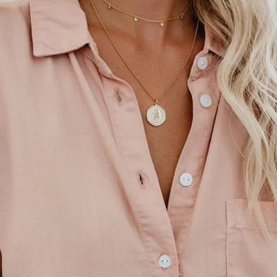 ESTELITA | SHORT-SLEEVE BUTTON-DOWN SHIRT
